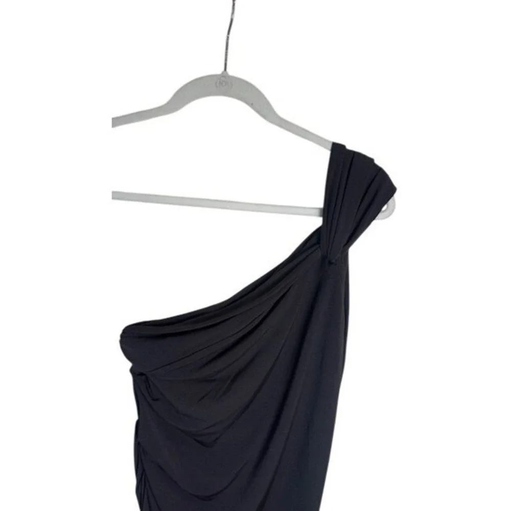 Victorias Secret Black One Shoulder Draped Ruched Cocktail Party‎ Dress Medium